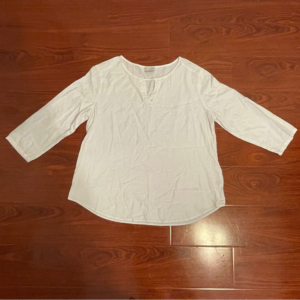 Van Heusen white linen quarter sleeve top